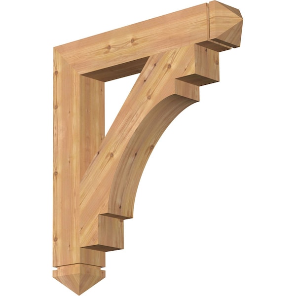 Ekena Millwork Merced Arts & Crafts Smooth Bracket, Western Red Cedar, 5 1/2"W x 34"D x 38"H BKT06X34X38MRC03SWR - main